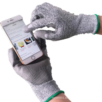 NMSAFETY corte pantalla táctil resistente PU recubierto guantes de trabajo